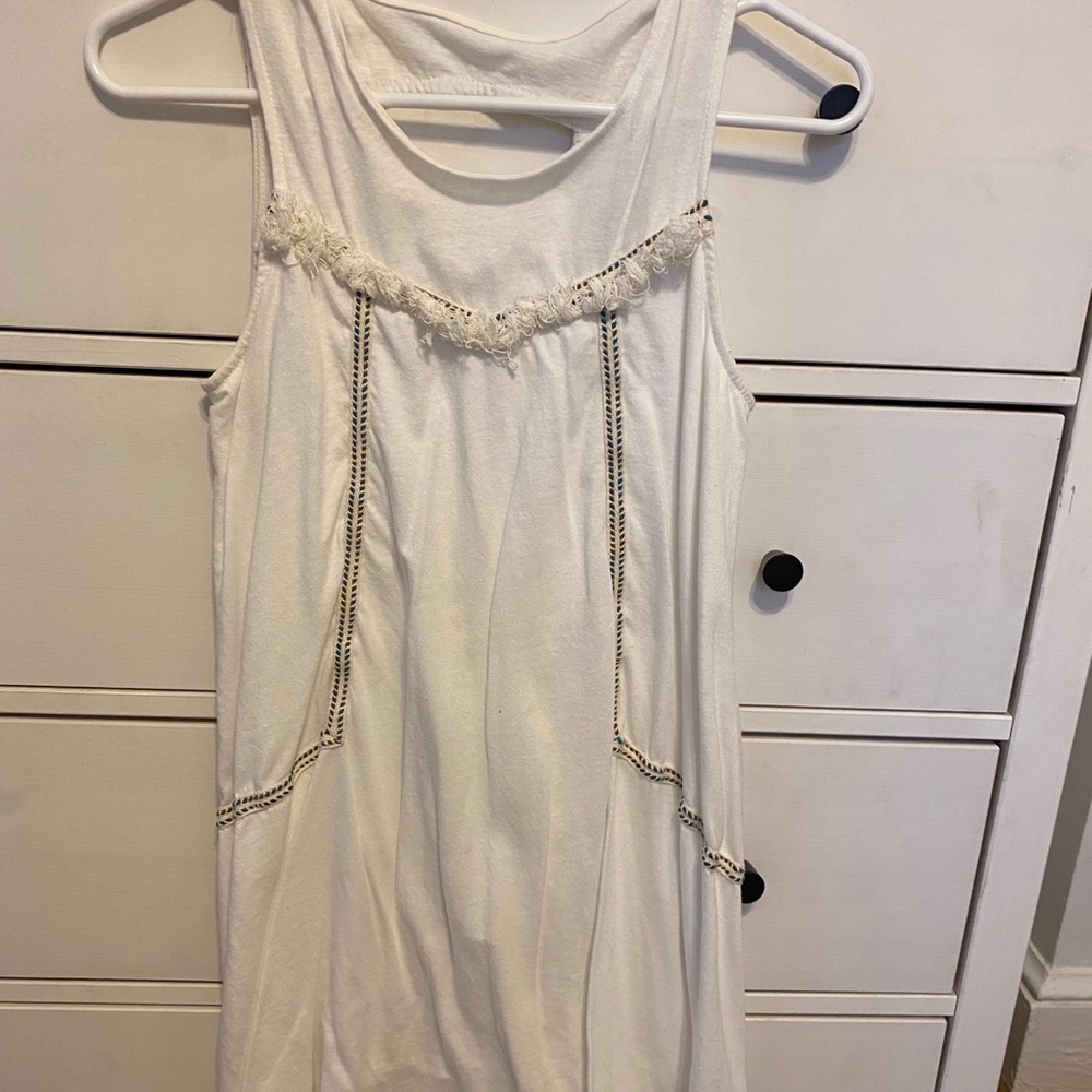 Fringe white dress